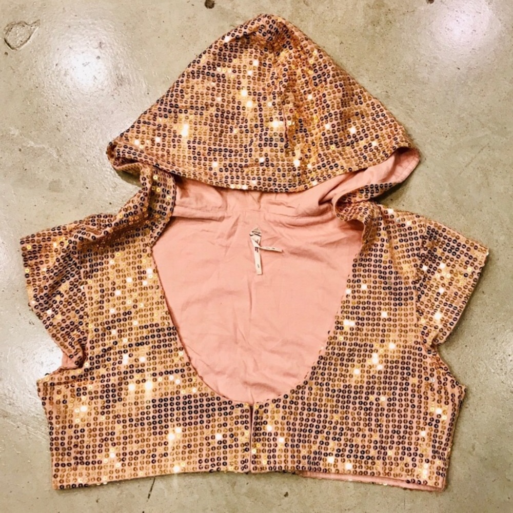 ❣️ Free People Gold Sequin Shrug Pink Bolero ❣️